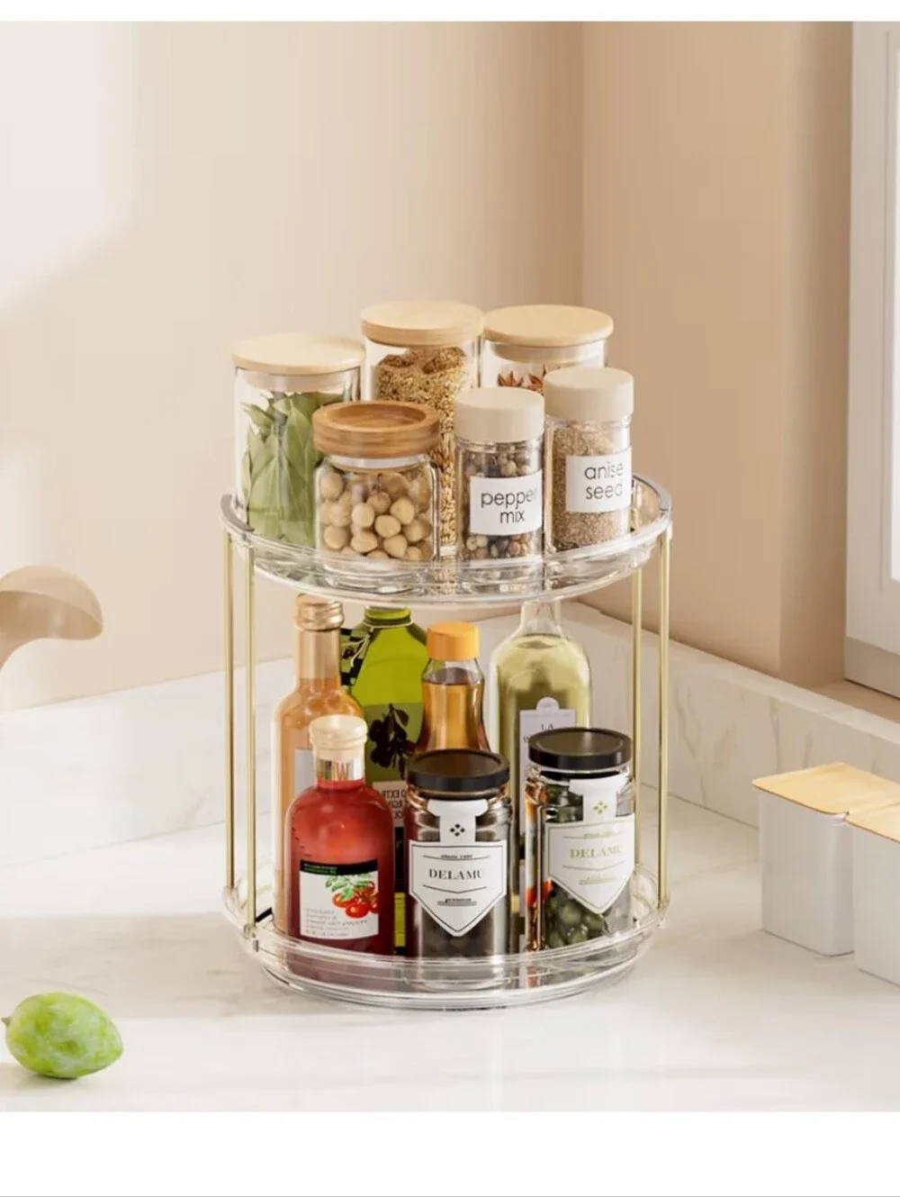 Gold & White Women’s Skincare Set Organizer Display